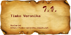 Timko Veronika névjegykártya